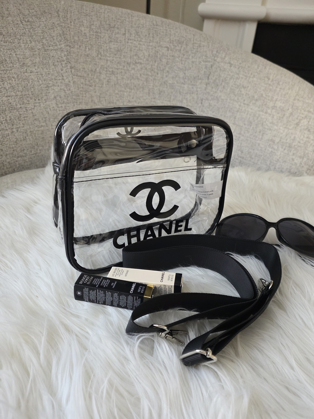 Clear PVC Cosmetic Crossbody Bag Stadium Bag